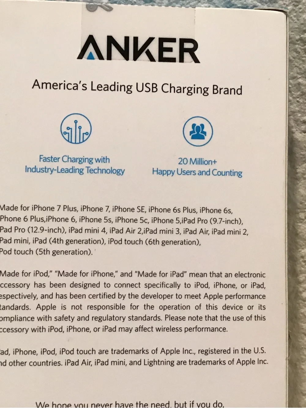 Anker model #A8112 Poweline with lightning connector. 6 ft.